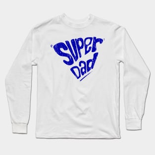 blue super dad typography Long Sleeve T-Shirt